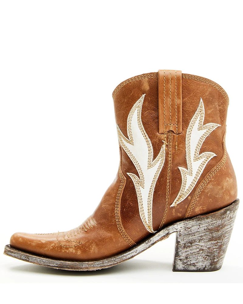 Liberty Black Women's Evan Flame Western Booties - Snip Toe