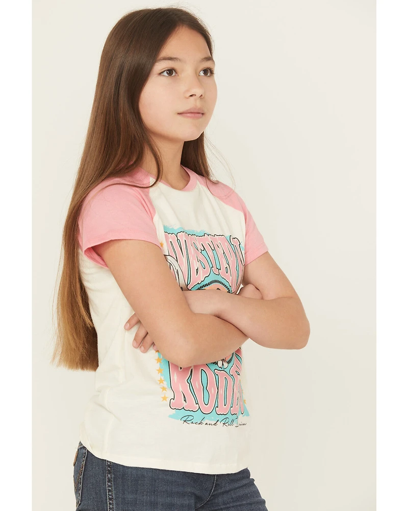 Rock & Roll Denim Girls' Western Rodeo Short Sleeve Graphic Tee