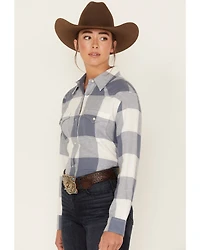 Wrangler Women's Boot Barn Exclusive Buffalo Check Print Long Sleeve Western Flannel Snap Shirt