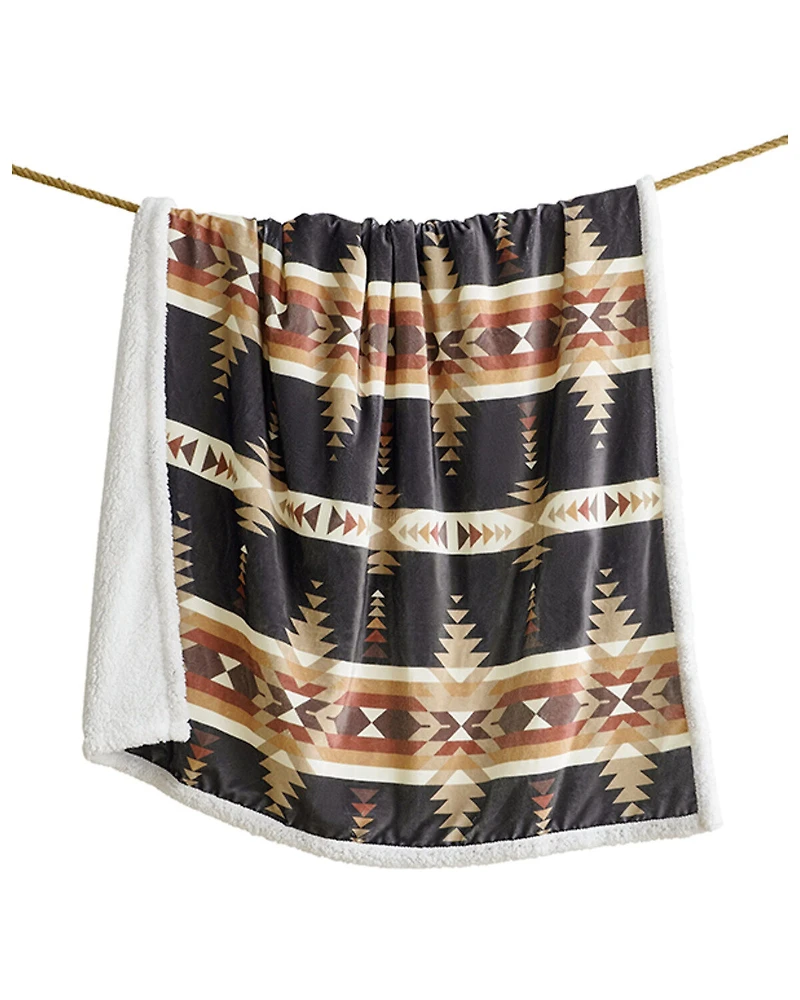 HiEnd Accents Yosemite Campfire Sherpa Throw