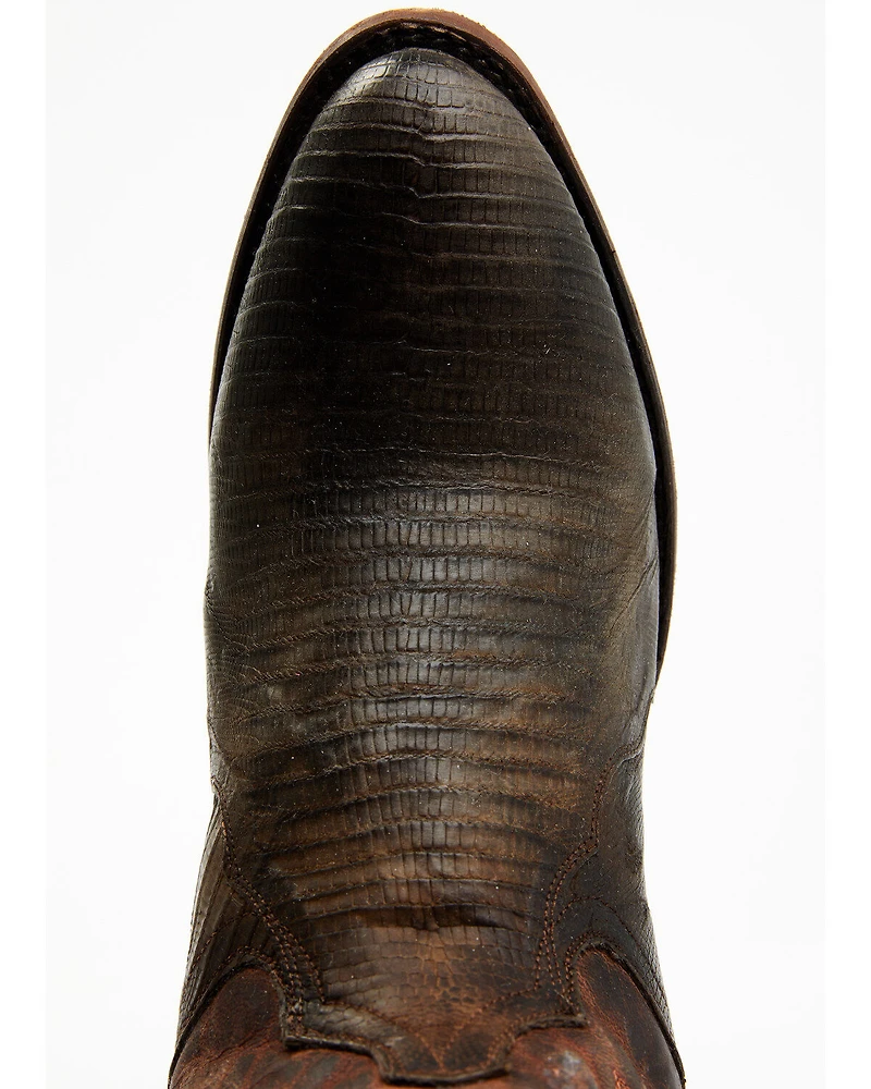 Dan Post Men's Exotic Teju Lizard Leather Tall Western Boots - Round Toe
