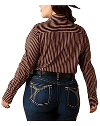 Ariat Women's Kirby Striped Long Sleeve Button-Down Stretch Western Shirt - Plus