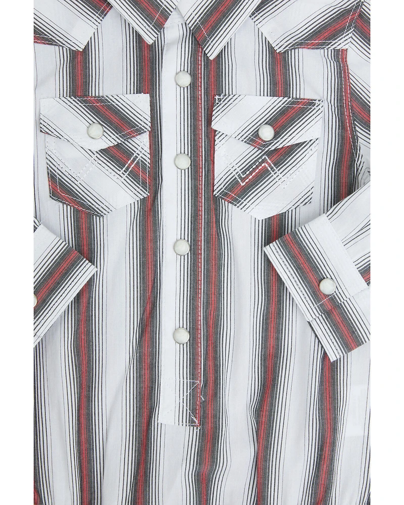 Wrangler Infant Boys' Striped Print Long Sleeve Snap Stretch Onesie
