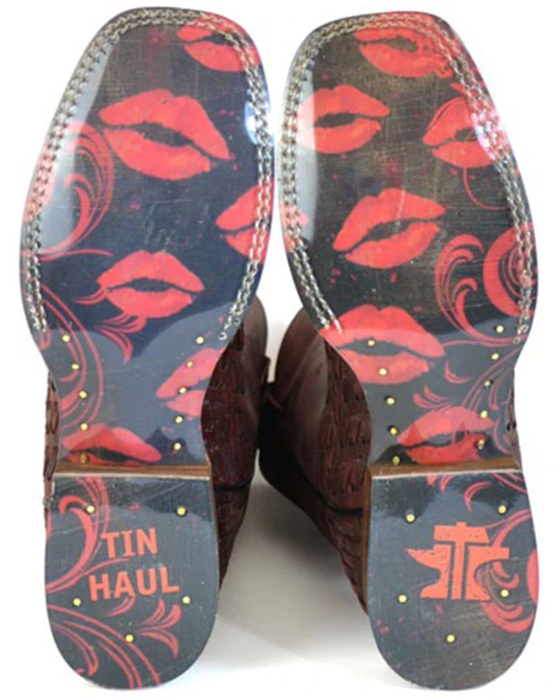 Tin Haul Women's Roses Are Red Western Boots - Broad Square Toe