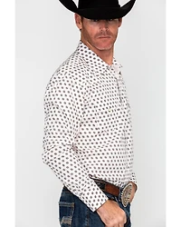 Rock & Roll Denim Men's Crinkle Washed Poplin Print Long Sleeve Western Shirt
