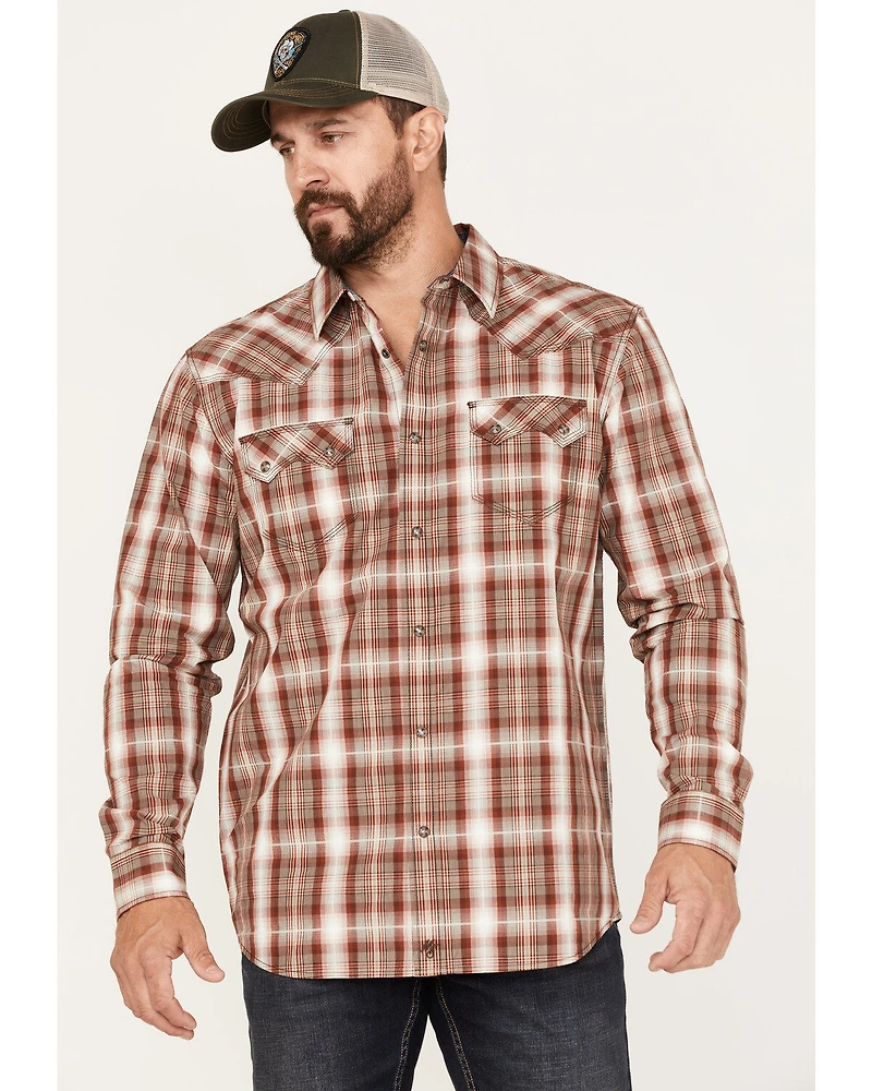 Moonshine Spirit Men's Rusty Gate Plaid Print Snap Western Shirt