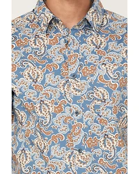 Cody James Men's Boise Paisley Print Short Sleeve Button-Down Stretch Western Shirt