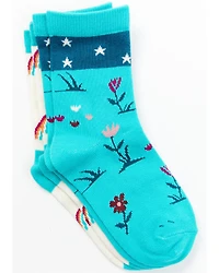 Shyanne Girls' Rainbow 2-Pack Crew Socks