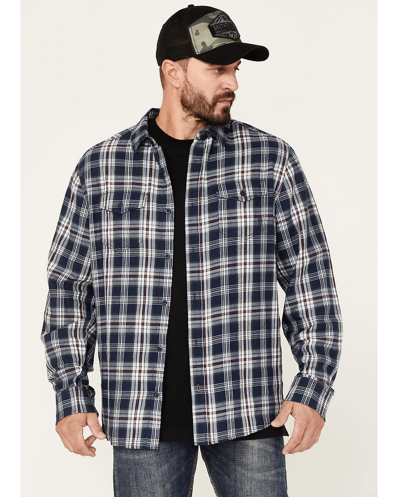 Brothers and Sons Men's Plaid Long Sleeve Button Down Western Flannel Shirt