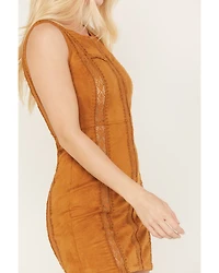 Shyanne Women's Faux Suede Crochet Mini Dress