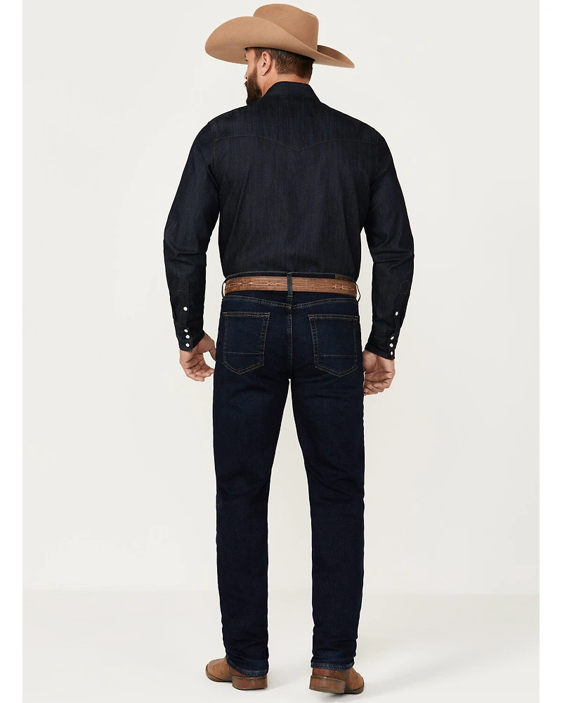 DEVIL-DOG Dungarees Men's Lincoln Core Dark Wash Slim Straight Stretch Denim Jeans