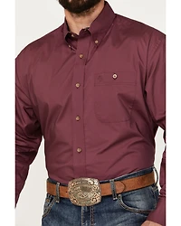 George Strait by Wrangler Men's Solid Long Sleeve Button-Down Western Shirt - Tall