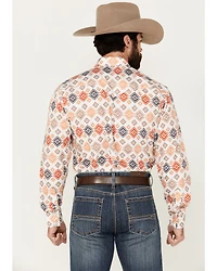 Rodeo Clothing Men's Southwestern Print Long Sleeve Pearl Snap Western Shirt