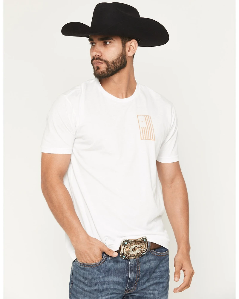 Kimes Ranch Men's Patched Patriotic Logo Short Sleeve Graphic T-Shirt