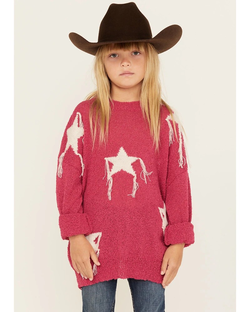 Rock & Roll Denim Girls' Star Print Sweater