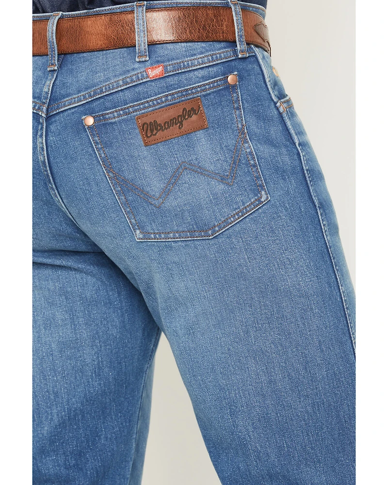 Wrangler X Coors Banquet Men's 13MWZ Golden Blue Medium Wash Straight Stretch Denim Jeans