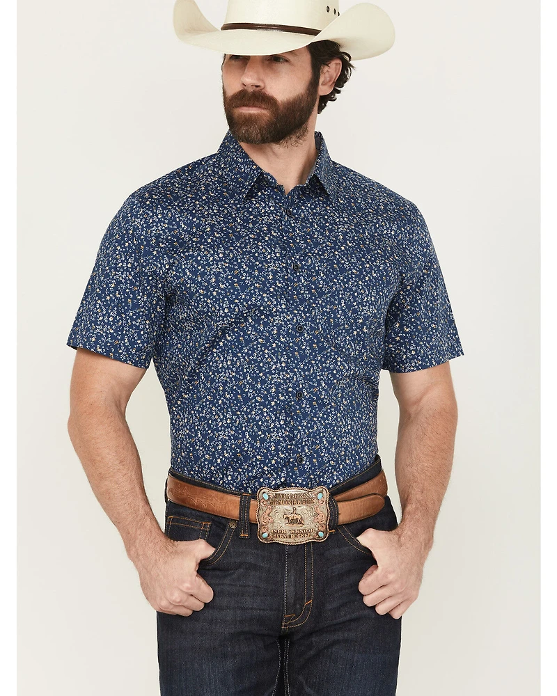 Cody James Men's Vanguard Floral Print Short Sleeve Button-Down Stretch Western Shirt