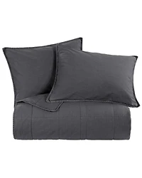 HiEnd Accents Charcoal Stonewashed Cotton Canvas Full/Queen Coverlet Set