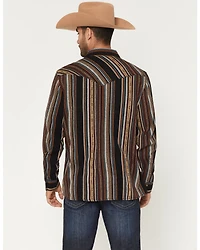 Moonshine Spirit Men's Reverend Striped Print Long Sleeve Snap Flannel Shirt