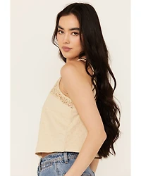 Cleo + Wolf Women's Blaire Cropped Jacquard and Lace Tank