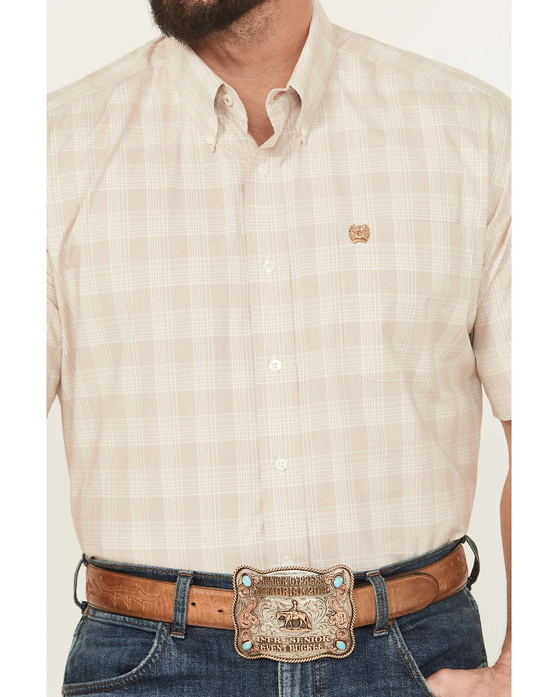 Cinch Men's Plaid Print Short Sleeve Button-Down Western Shirt