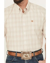 Cinch Men's Plaid Print Short Sleeve Button-Down Western Shirt