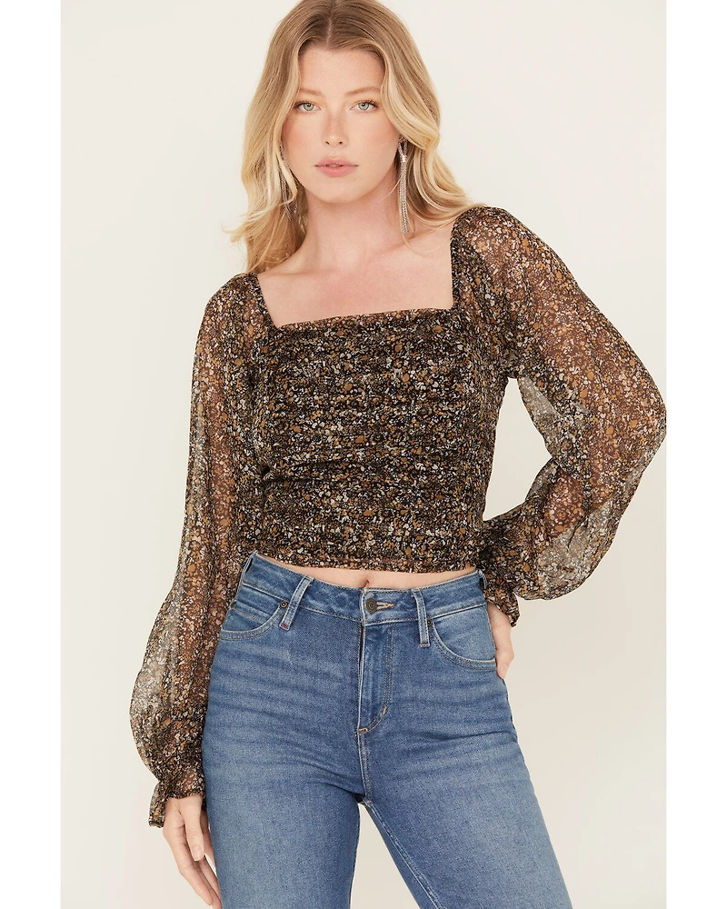 Idyllwind Women's Floral Ditsy Print Long Sleeve Top