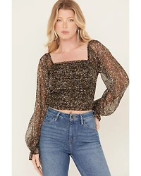 Idyllwind Women's Floral Ditsy Print Long Sleeve Top
