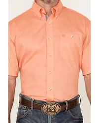 George Strait by Wrangler Solid Short Sleeve Button-Down Stretch Western Shirt