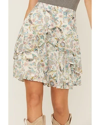 Ash & Violet Women's Floral Smocked Tiered Skirt
