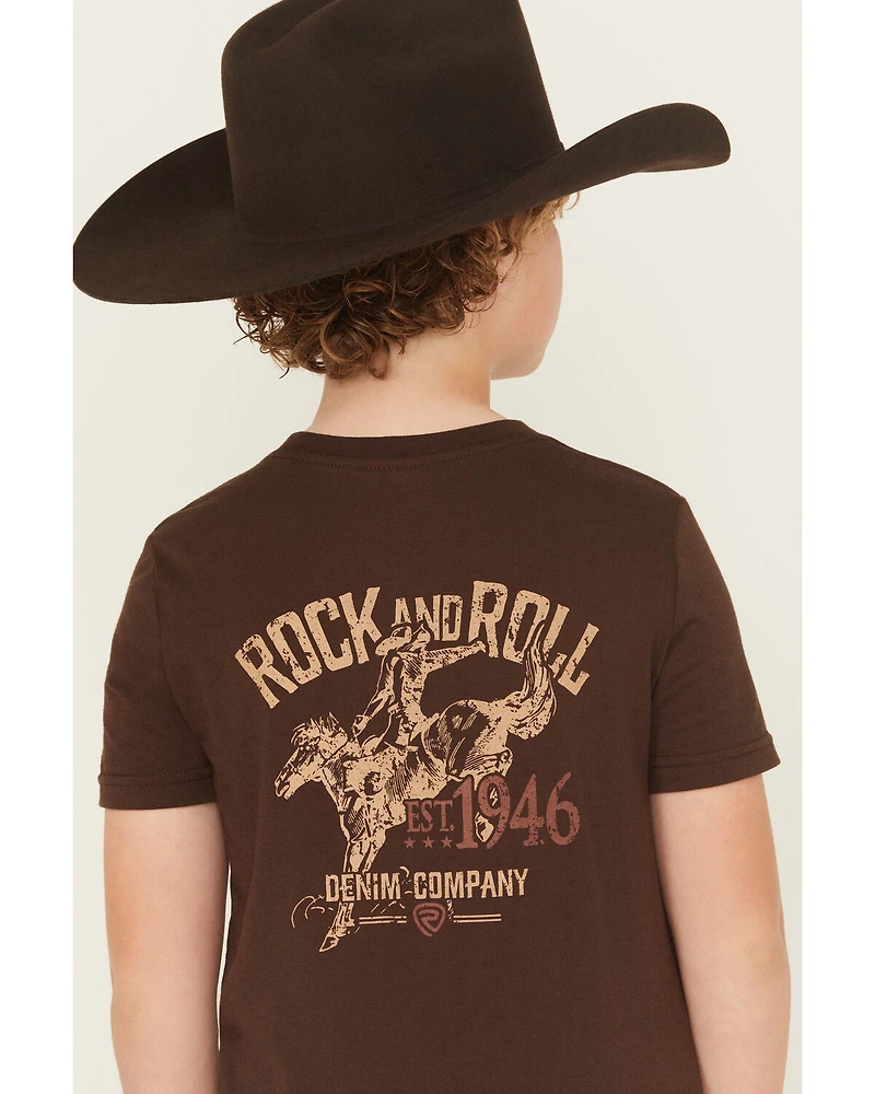 Rock & Roll Denim Boys' Bronco Rider Short Sleeve Graphic T-Shirt