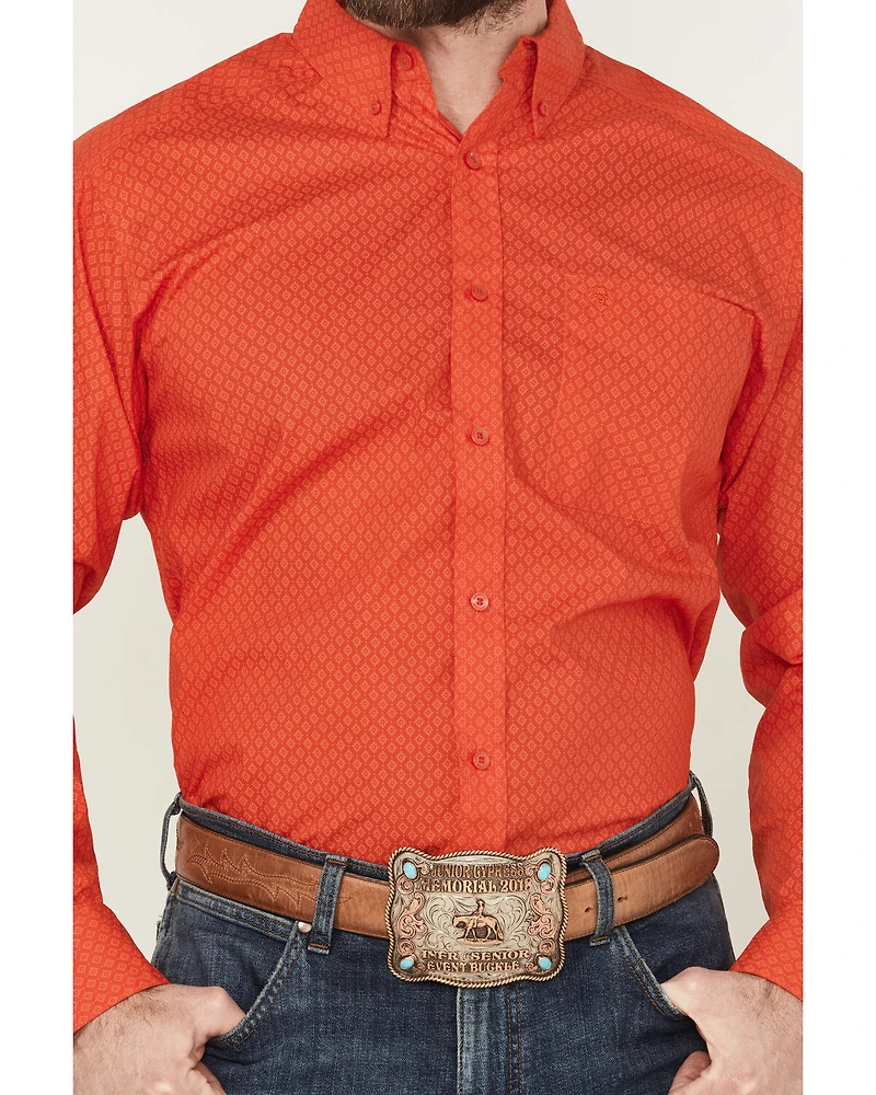 Ariat Men's Waylen Geo Print Long Sleeve Button-Down Western Shirt