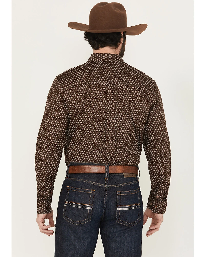 Cody James Men's Sebastian Geo Print Long Sleeve Button-Down Stretch Western Shirt