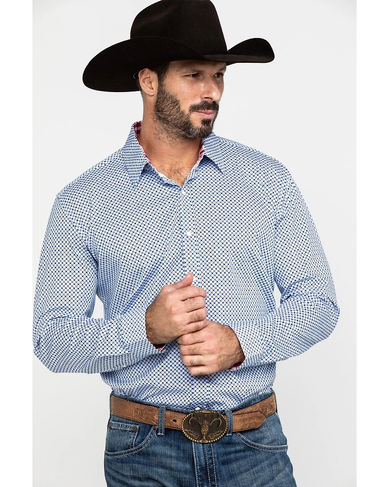 Scully Signature Soft Series Men's X Geo Print Long Sleeve Western Shirt