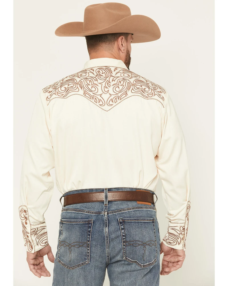Scully Men's Solid Long Sleeve Pearl Snap Western Shirt