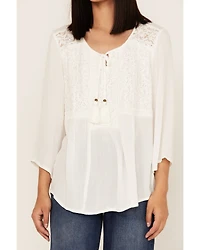 Cotton & Rye Women's Long Puff Sleeve Top