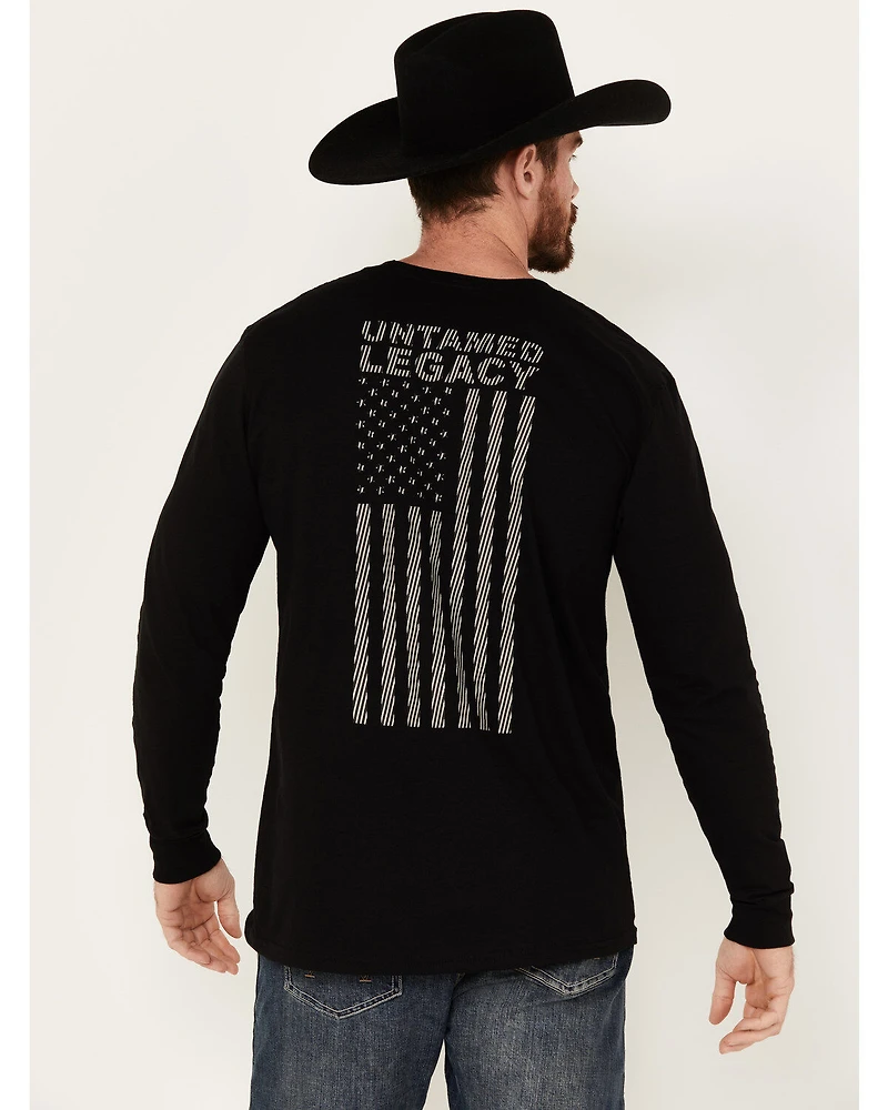 RANK 45® Men's Bedford American Flag Long Sleeve Graphic T-Shirt