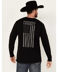 RANK 45® Men's Bedford American Flag Long Sleeve Graphic T-Shirt