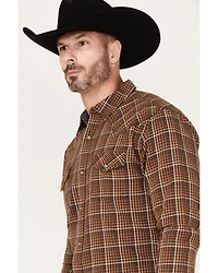 Cody James Men's Rusty Nail Plaid Print Long Sleeve Snap Western Flannel Shirt