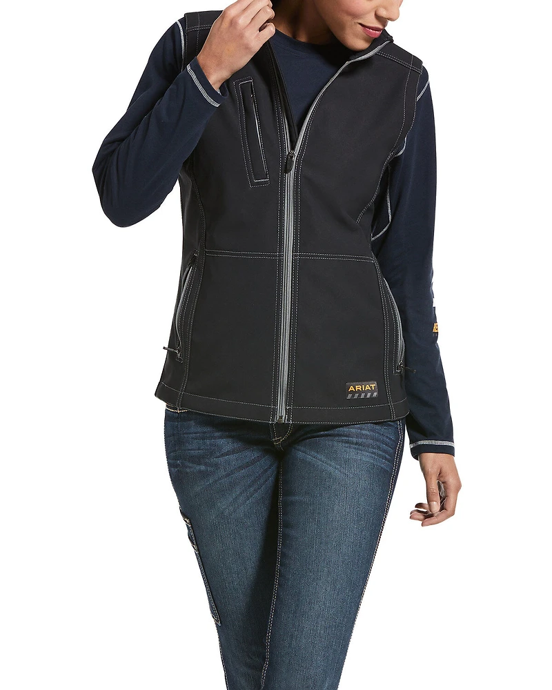Ariat Women's Black Rebar Stretch Canvas Softshell Vest