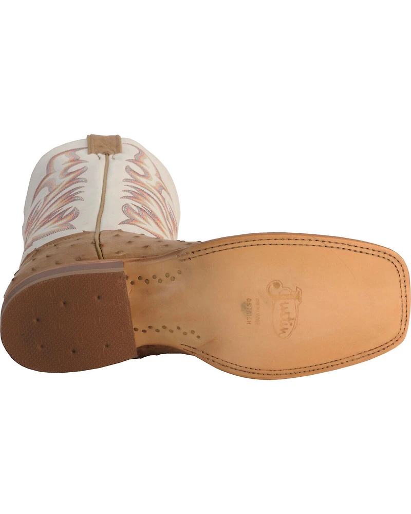 Justin Men's AQHA Remuda Full Quill Ostrich Exotic Boots