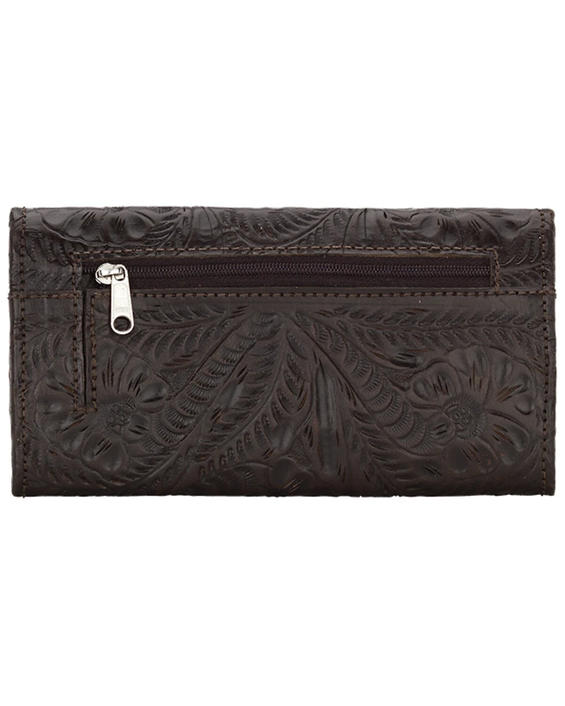 American West Women's Chocolate Annie's Secret Tri-Fold Wallet