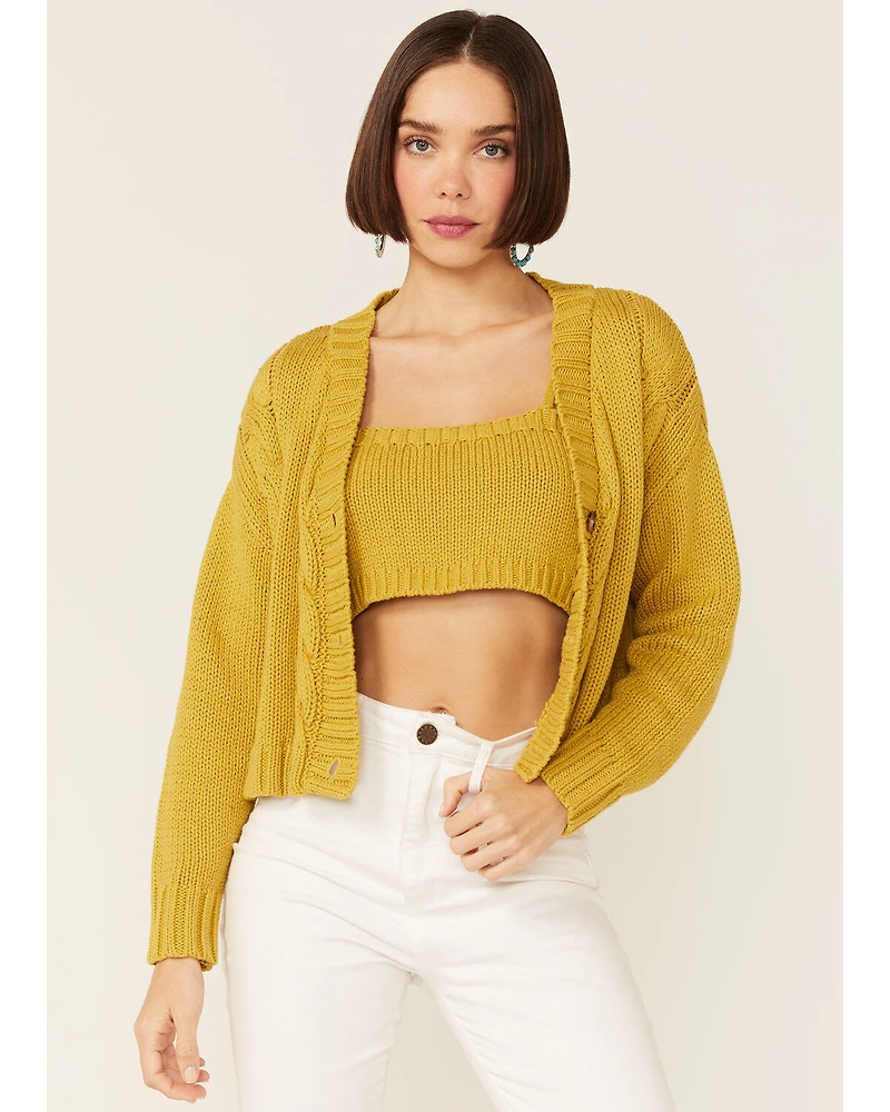 Callahan Women's Cable Lu Cardigan & Tank Set