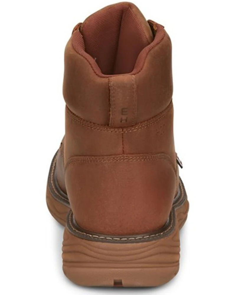 Justin Men's Rush Waterproof 6" Lace-Up Nano Non-Comp Wedge Work Boots - Moc Toe