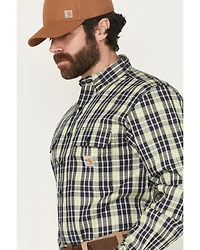 Carhartt Men's FR Force Rugged Flex® Plaid Print Long Sleeve Button-Down Work Shirt