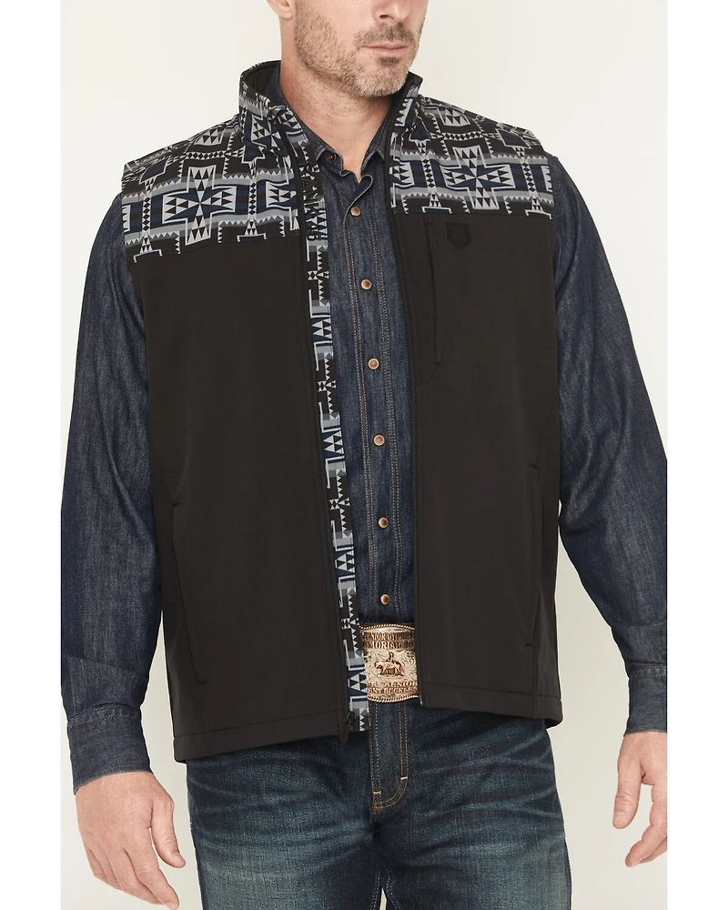 RANK 45® Men's Cheneka 2.0 Colorblock Southwestern Print Softshell Vest - Big