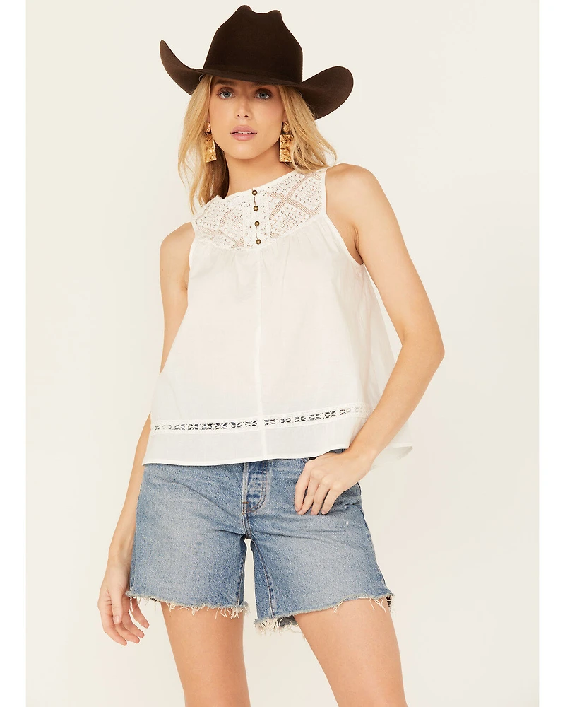 Eyeshadow Women's Lace Bodice Tank
