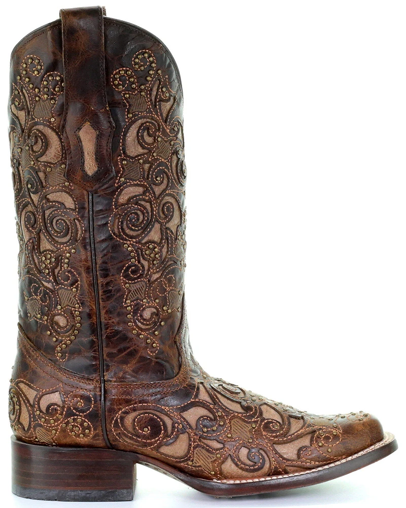 Corral Women's Embroidered Stud Inlay Western Boots