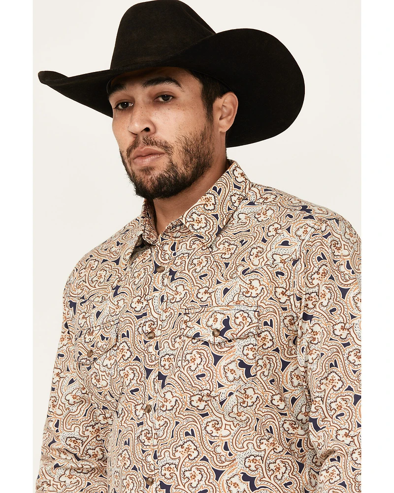 Gibson Men's Jackpot Paisley Print Long Sleeve Snap Western Shirt