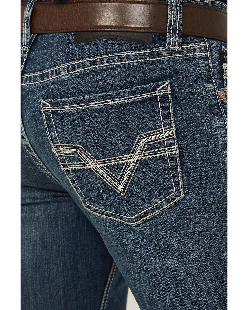 Rock & Roll Denim Men's Revolver Medium Wash Slim Straight Stretch Jeans